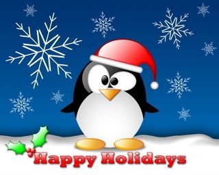 happy holiday penguin