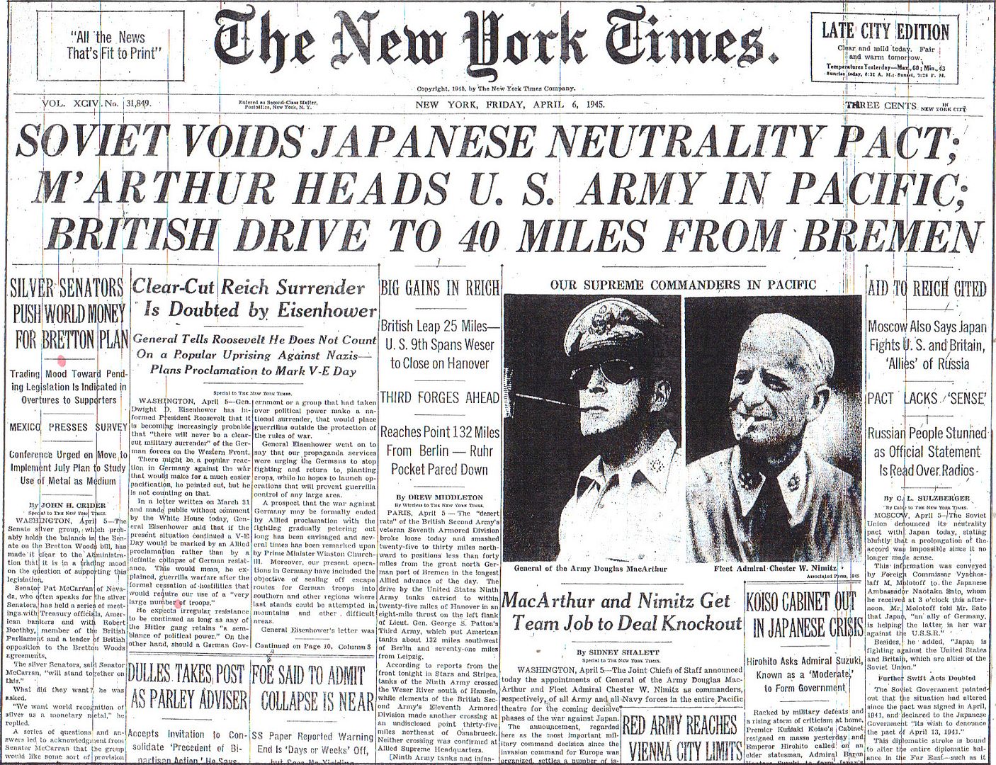 Image result for Soviet - Japanese Neutrality Pact 1941 - newspaper
