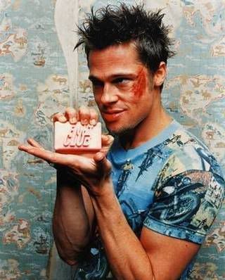 brad pitt fight club haircut. rad pitt fight club poster.