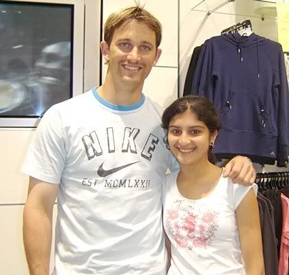 Shane Bond with pretty Indian girl