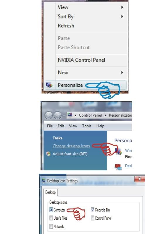 finding my computer icon in vista
