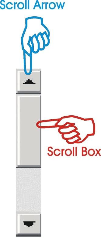 Scrollbar, scroll arrow, scroll box