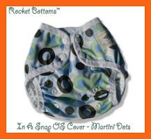 Rocket Bottoms In A Snap Basic OS Cover -Martini Dots