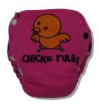 Chicks Rule Fitted Diaper Set sz MED