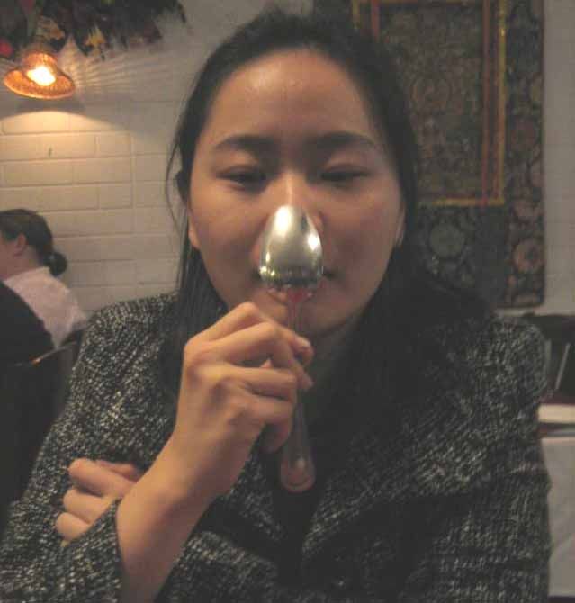 Spoon! Didn't stick on me nose though
