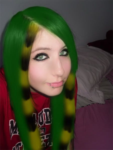Okay, so im wanting to dye my hair green and another bright color, 