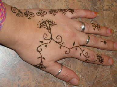 Henna hand temporary tattoo