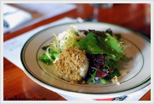 Roasted Asparagus Salad with Pickled Red Onion, Fresh Orange, and Pine Nut Crusted Goat Cheese