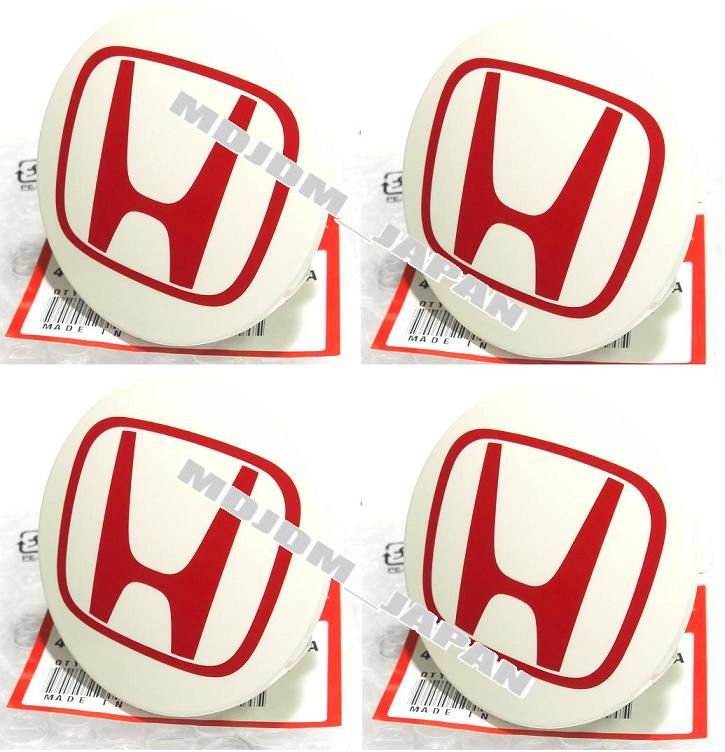 Red and white honda center caps