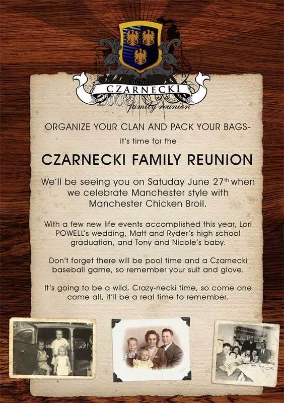 Czarnecki family reunion announcment