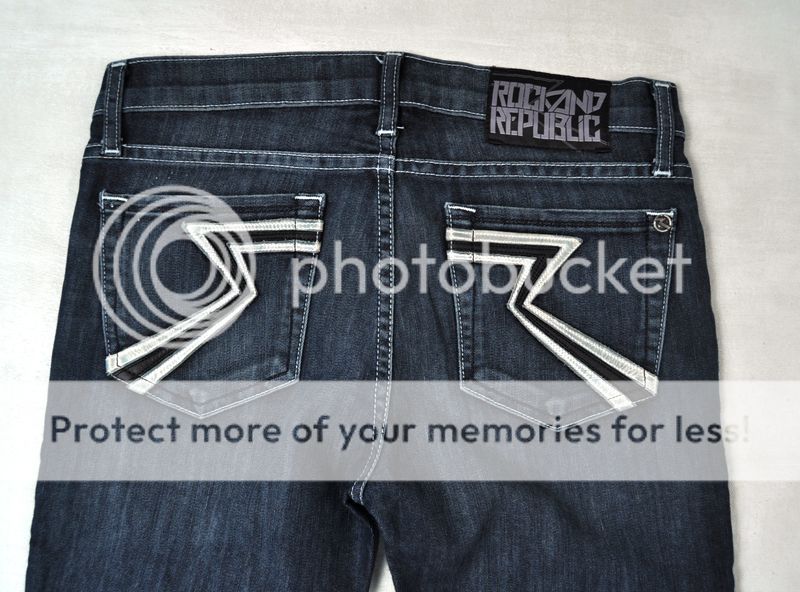 ROCK & REPUBLIC KASANDRA Death Metal Bootcut Blue Jeans 25/34  