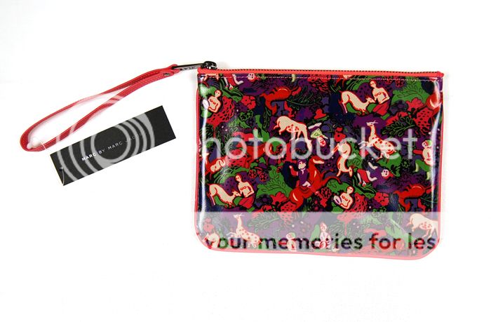 MARC JACOBS PVC Jungle Cosmetic Pouch Clutch Red NWT  