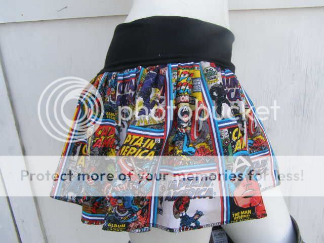 Captain America retro Comic Book Skirt shirt S 1XL DiY geek derby 