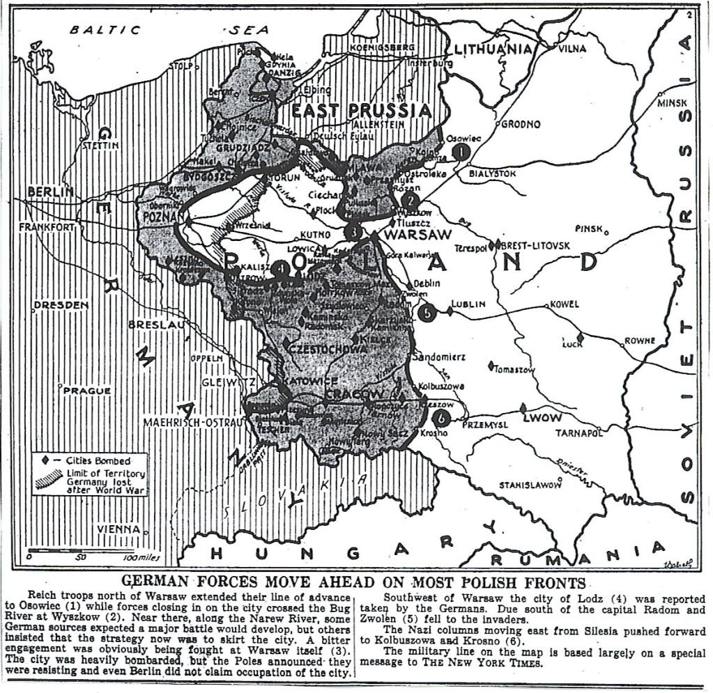 GERMANS TRY TO SWEEP AROUND WARSAW DEFENDERS (9/10/39)