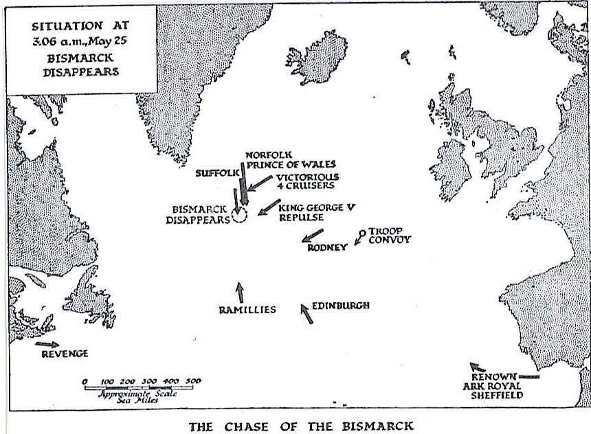 NEW NAZI BATTLESHIP BISMARCK SINKS THE HOOD IN NORTH ATLANTIC DUEL ...