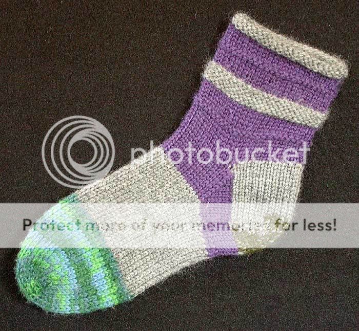 Persnickety Knitter - Gallery: Kid's DK-weight Purple/Gray Socks